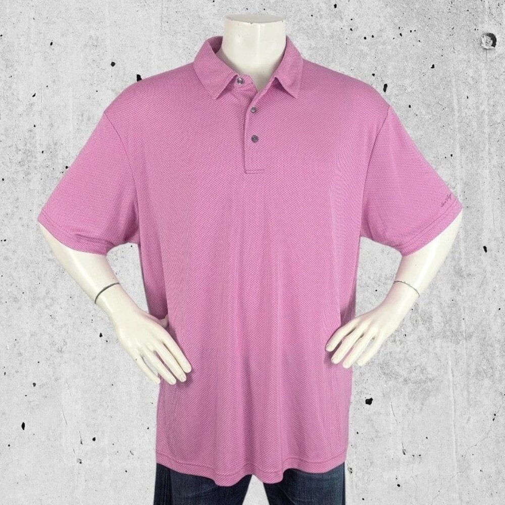 Ben Hogan Performance Golf Polo Shirt Size 2XL XXL Pink / Purple Triangles